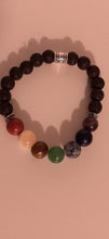 Load image into Gallery viewer, Unisex Chakra and Lava Bead Aromatherapy Bracelets
